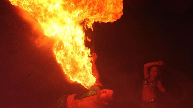 Aladdin und seine kleine Helferin begeisterten in der Vorführung des Moskauer Zirkus mit einer heißen Show.