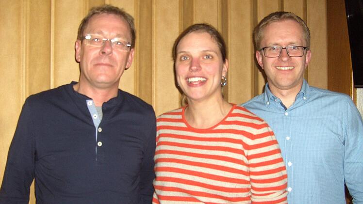 Das neue Führungs-Trio beim FC Frankonia 1924 Wittershausen e.V. (von links): Erster Vorsitzender Marcus Glöckler, stellvertretende Vorsitzende Natascha Back und Michael Bahn als Erster Kassier.  Foto: Udo Sell