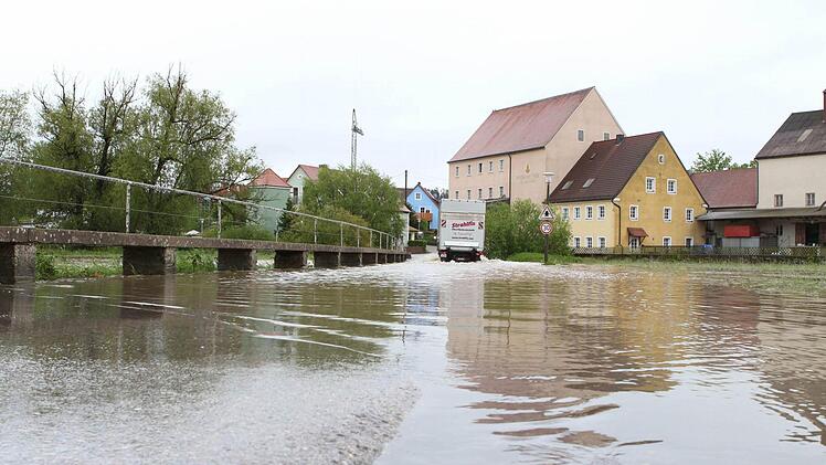 Hochwasser im Landkreis Ansbach. Foto: News5 / Haag