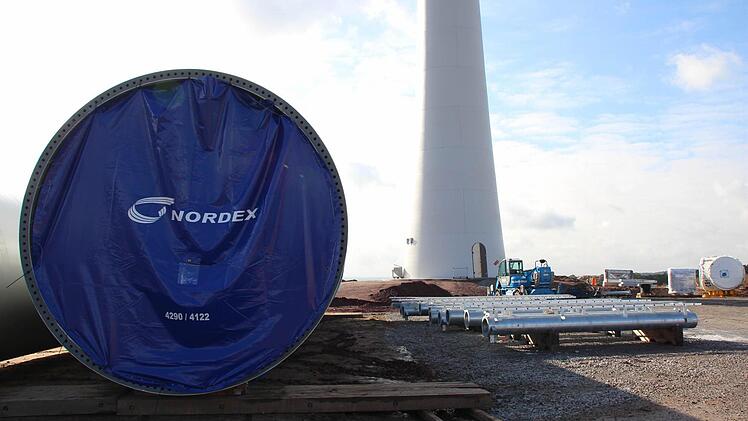 Die Windpark-Baustelle bei Lonnerstadt. Foto: Andreas Dorsch
