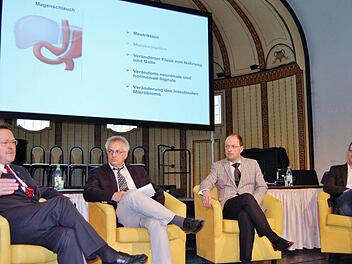 Die Mediziner (von links) Gerhard Schmeisl, Dietmar Brückl, Jörg Hoffmann und Florian Seyfried sprachen bei den Bad Kissinger Gesundheitstagen über Diabetes und ihre Folgen. Foto: Sigismund von Dobschütz