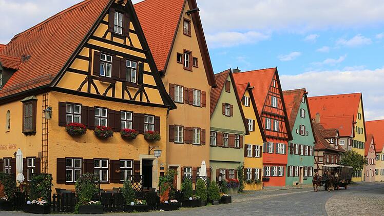Die Schmiedsgasse im mittelfränkischen Dinkelsbühl.