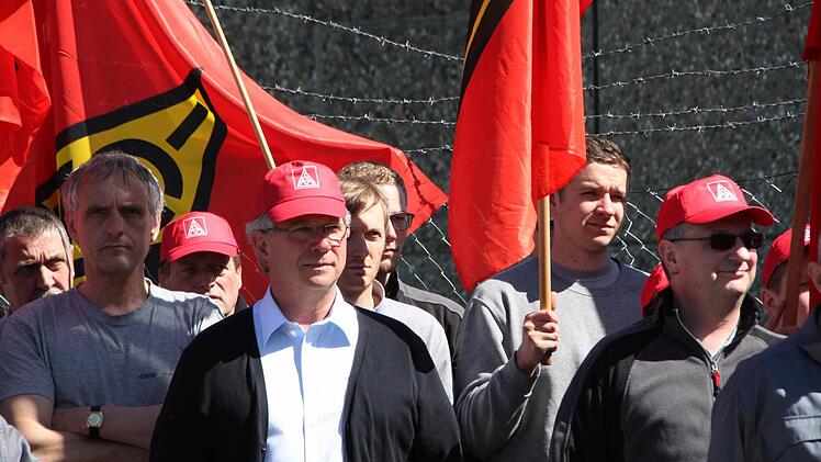 Streik der IG Metall bei GKN Sinter Metals im Werk Bad Brückenau. Foto: Ulrike Müller