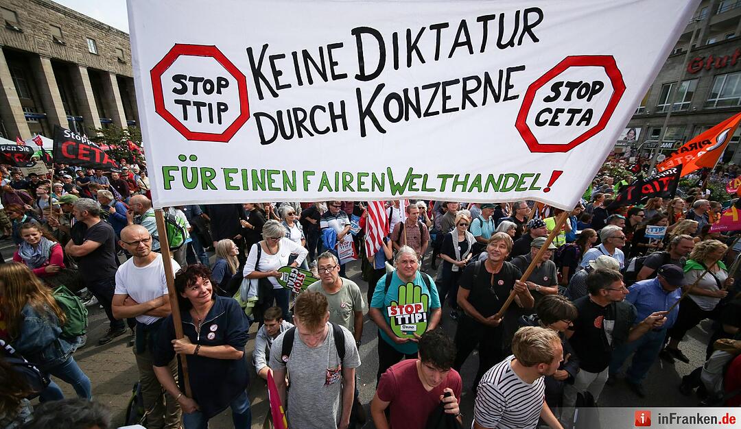 Demonstration gegen die Handelsabkommen