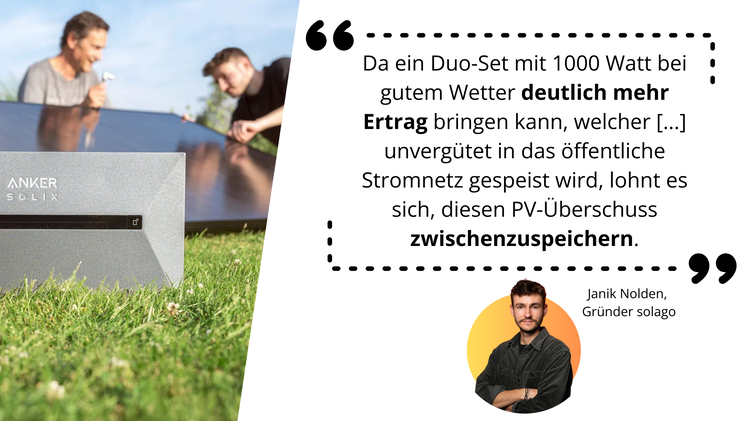 Für Janik Nolden, Gründer von solago, liegen die Vorteile eines Solarspeichers auf der Hand.