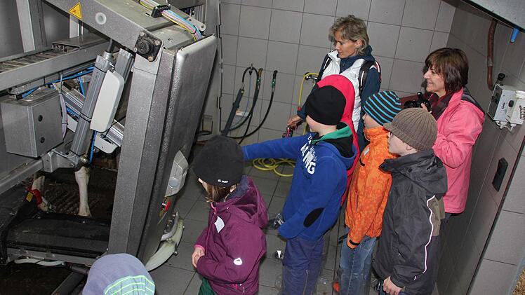 Im Melkroboter beeindruckte die moderne Technik.