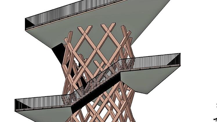 Der neu zu bauende Pressecker Aussichtsturm als besondere Attraktion der Region - hier eine Skizze - ist das Kernstück des Projekts.