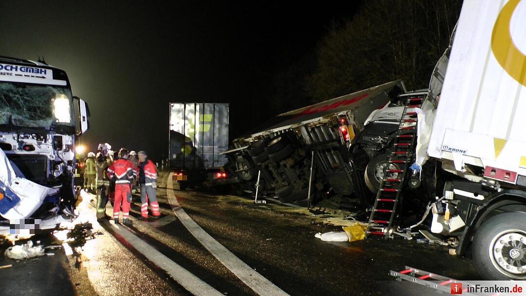 Lkw-Kollision auf A7 bei Wasserlosen