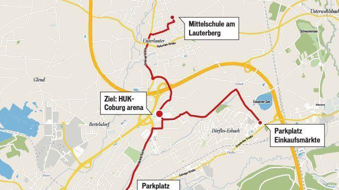 Die drei Strecken des Sternmarsches am Sonntag