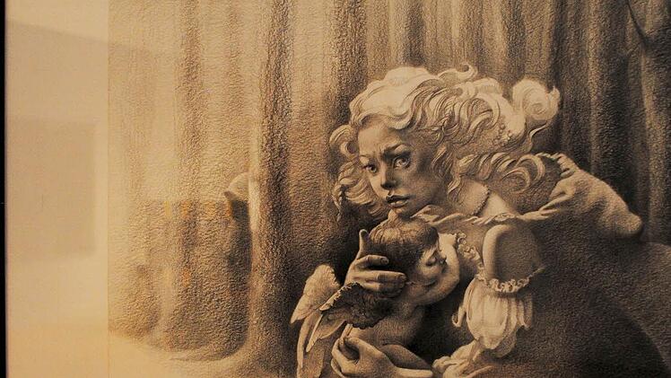 Lana Loutsa: Save the little angel. Bleistift, 45 x 42 cm.Lana Loutsa: Save the little angel. Bleistift, 45 x 42 cm.