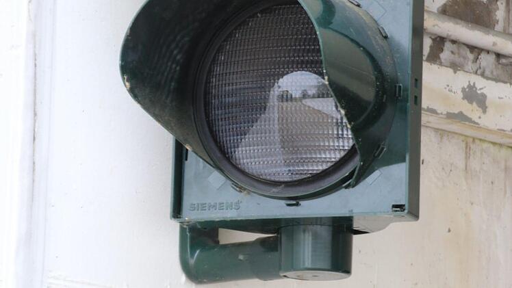 Warnlampe an der Tiefgarage.