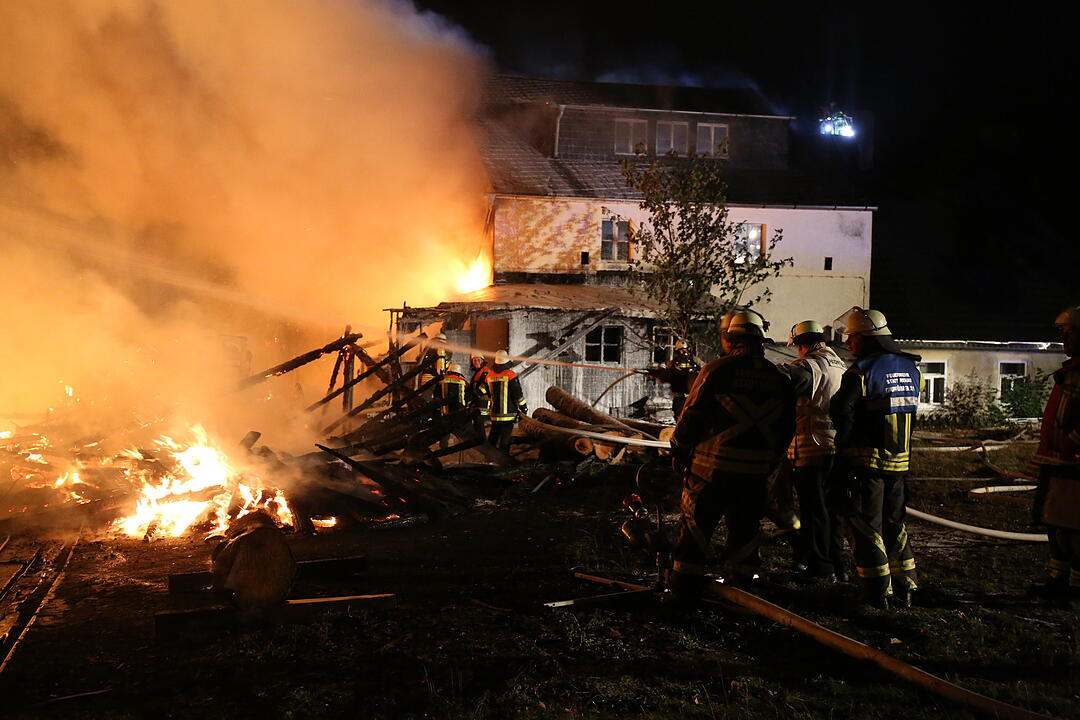 Sägewerk in Rehau in Flammen