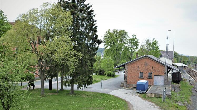 Einig war sich der Gemeinderat am Montagabend darüber, dass auch die Gemeinde Neuenmarkt etwas zur Erhaltung der Artenvielfalt beitragen will. So wird auf der gemeindlichen Grünfläche am "Beierleinsbergla" (links) eine größere Blühfläche angelegt. Rechts das Bahngelände und die frühere Güterhalle, die wie der Bahnhof im Besitz des DDM-Zweckverbandes ist. Foto: Werner Reißaus