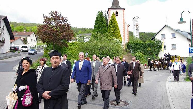Empfang der Postkutsche in Bad Bocklet.