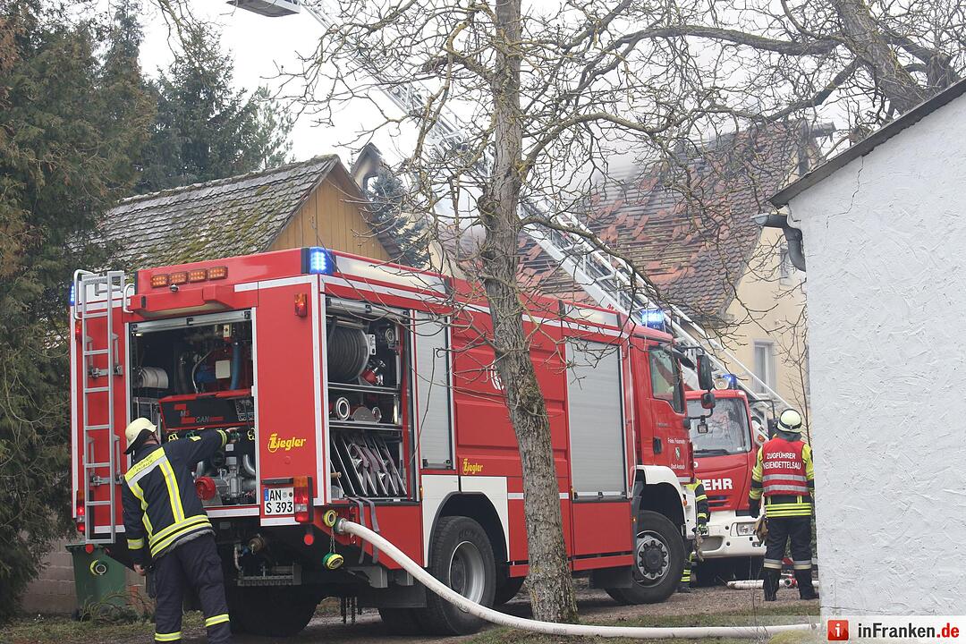 Dachstuhlvollbrand in Zandt bei Lichtenau