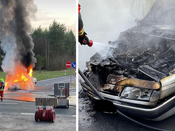 A73 bei Zapfendorf: Auto brennt aus - Ersthelfer verletzt