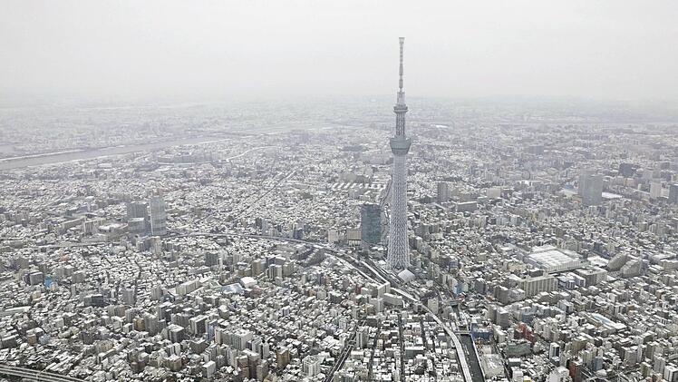 Schneefall in Tokio
