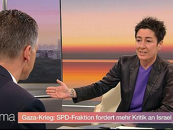 "Wir sehen doch tagtäglich die Bilder", sagte ZDF-Moderatorin Dunja Hayali, als sie mit CDU-Politiker Thorsten Frei über den Gazakrieg sprach.