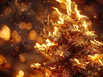Weihnachtsbaum brennt, Feuer, Christbaum