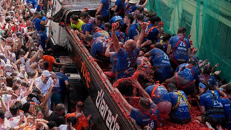 &laquo;La Tomatina&raquo;: Tomatenschlacht in Spanien