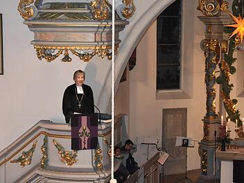 Berthild Sachs hält ihre Abschiedspredigt. Foto: Petra Malbrich
