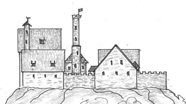 Burg Greifenstein Rekonstruktion/Zeichnung: Dieter Zöberlein