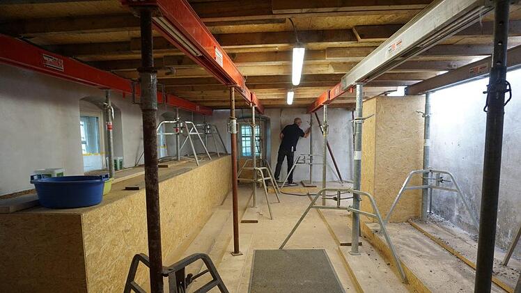 Die Sakristei des Klosters Kreuzberg ist derzeit ausgeräumt. Foto: Marion Eckert