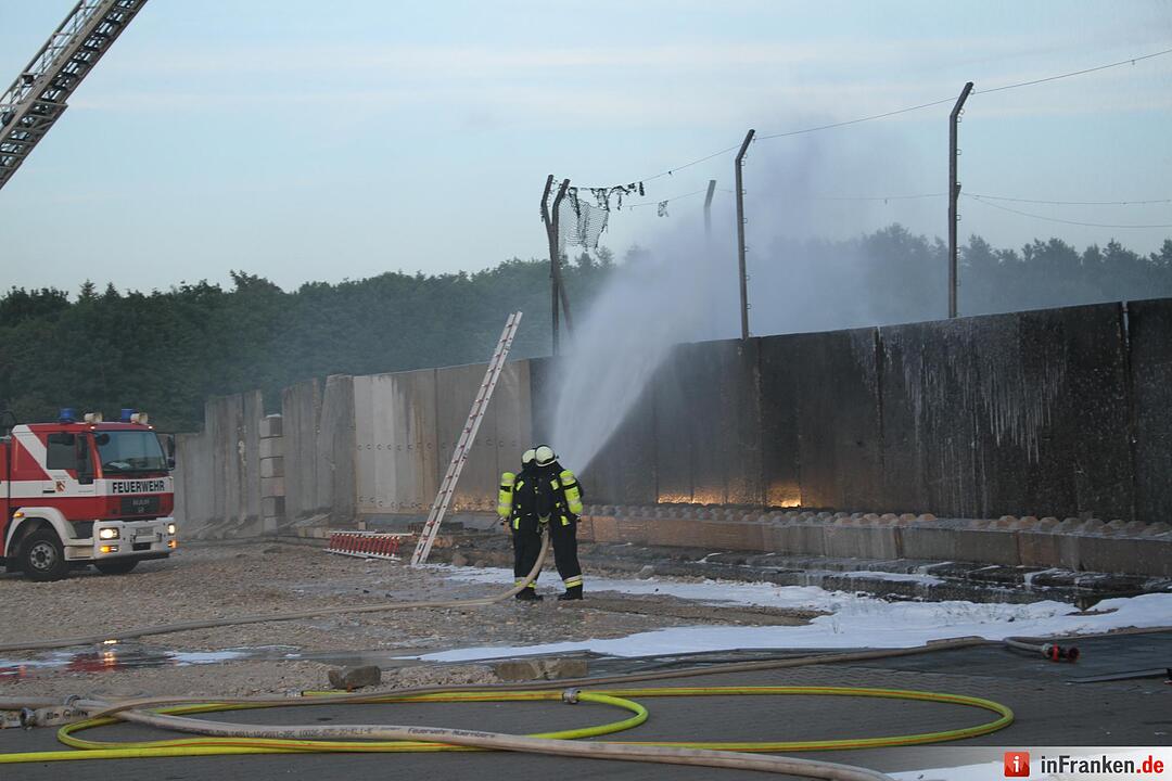 Müllberg am Nürnberger Hafen fängt Feuer – Großeinsatz der Feuerwehr