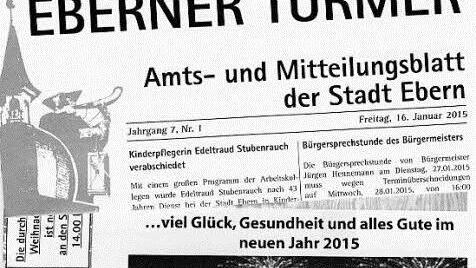 Das Eberner Amtsblatt bringt in den Dörfern künftig kein Gemeindediener mehr. Sie werden von ihren Aufgaben entbunden.  Foto: FT- Repro