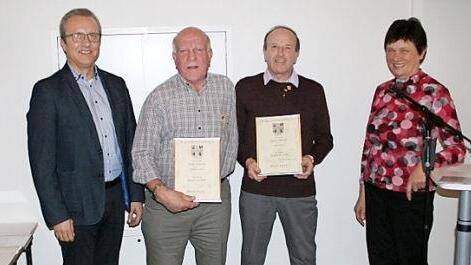 Bei der Ehrung (v. l.): Michael Knörlein, Wolfgang Meister, Hans Platzer und Luise Mohl Foto: privat