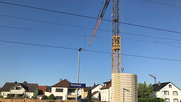 Baustelle am Bahnhof in Hirschaid