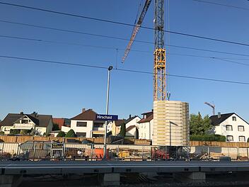 Baustelle am Bahnhof in Hirschaid