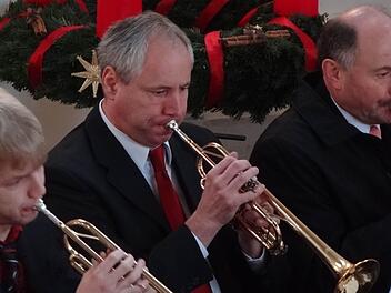 Die Trompeten an der 1. Stimme (von links): Friedrich Schad, Dieter Hunger, Werner Scharpf. Fotos: Johanna Eckert