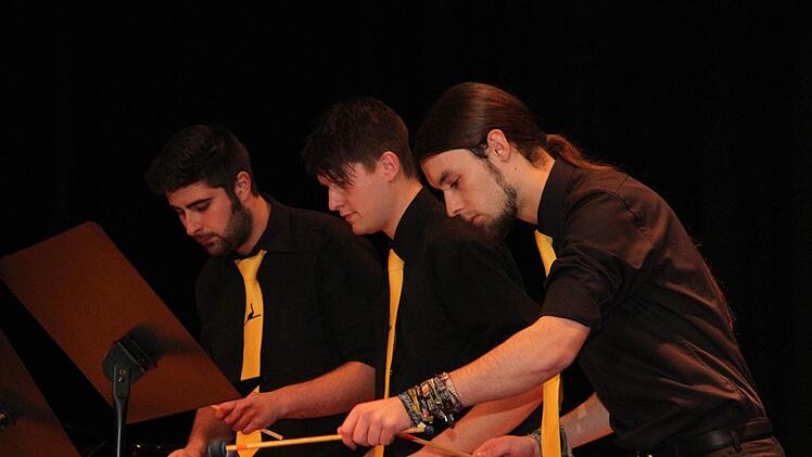 Florian Kirchner, Philipp Göller und Frank Diller begeisterten als Marimba-Trio.