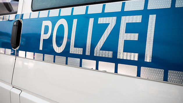 German police sign on the car