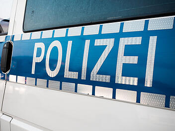 German police sign on the car