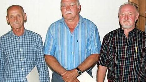 Sie sind seit 50 Jahren dabei: Helmut Loch, Franz Goppert und Franz Schütz (es fehlen Gabriele Zeck und Günter Ament).