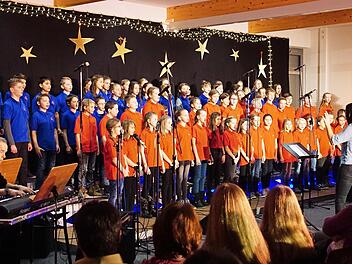 Die Chorklassen (f&uuml;nfte und sechste Klassen) trugen zum Gelingen des Konzertes bei.  Fotos: Realschule Ebern