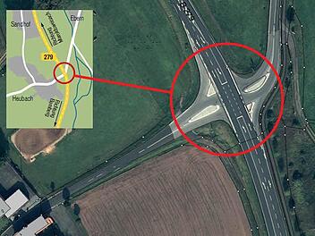 Das Heubacher Kreuz wird entschärft. Bald regelt dort eine der modernsten Ampeln in Bayern mit Induktionsspulen den Verkehr. Repro: FT-Grafik