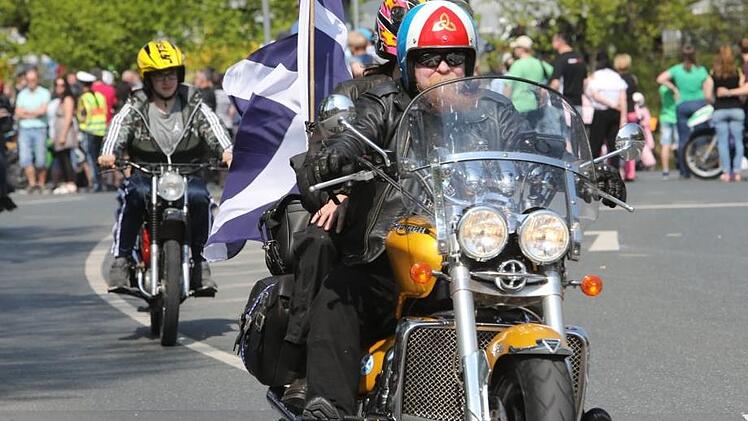 Der Motorrad-Korso zur Sternfahrt 2018. Foto: Barbara Herbst