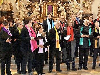 Der Ebermannstadter Chor bei seinem umjubelten Auftritt in der Gößweinsteiner Basilika.  Foto: Thomas Weichert