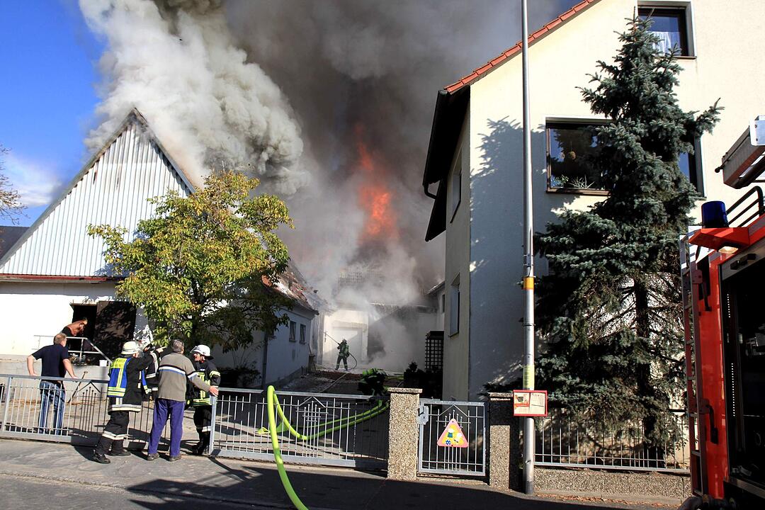Brand in Schweinestall in Herzogenaurach