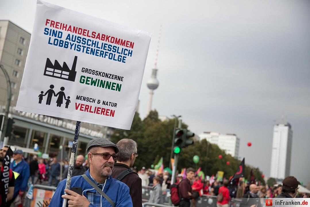 Demonstration gegen die Handelsabkommen