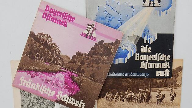 Propaganda-Prospekte aus der bayerischen Ostmark warben f&uuml;r einen Wanderurlaub in der Fr&auml;nkische Schweiz.  Repro: Reinhard L&Ouml;wisch