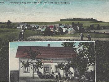 Das Foto ist etwa 100 Jahre alt und zeigt den idyllischen Ort Römersreuth, vorne die frühere Gaststätte Fischer. Foto: privat