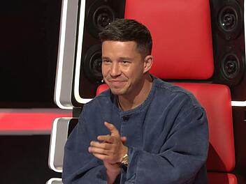 Die Teamfights-Runde ist eine echte Zitterpartie f&uuml;r die Coaches Nico Santos (Bild), Shirin David, Michi und Smudo sowie Rea Garvey