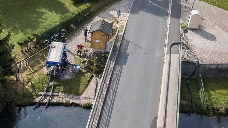 Der Ort der angenommenen Katastrophe aus der Luft. Foto: KFV Forchheim