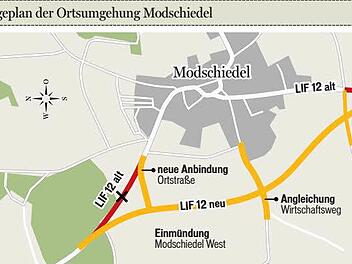 So sieht der Verlauf der Ortsumfahrung von Modschiedel aus.