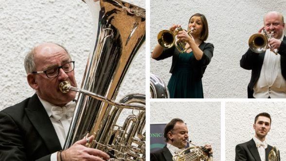 Mit einem festlich-virtuosen Programm faszinierte Harmonic Brass das Publikum im renovierten Rathaussaal von Rödental.Foto: Jochen Berger