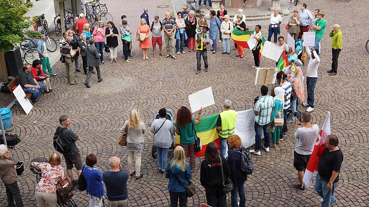 Demonstration auf dem Marktplatz